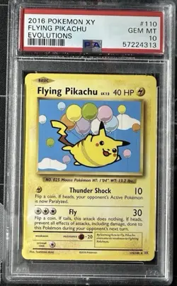 Flying Pikachu 110/108 PSA 10 2016 Pokemon XY Evolutions - Image 1