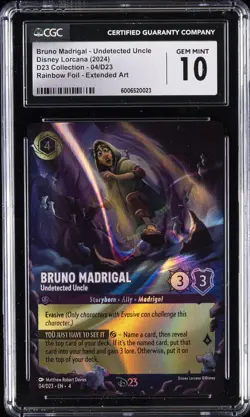 2024 DISNEY LORCANA D23 COLLECTION BRUNO MADRIGAL UNDETECTED UNCLE CGC 10 GM - Image 1