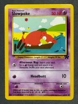 Slowpoke 67/82 Base Set Series Team Rocket Common Basic Pokemon Card 2000 NM - Image 1