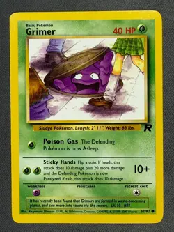 Grimer 57/82 Base Set Series Team Rocket Common Basic Pokemon Card 2000 NM - Image 1