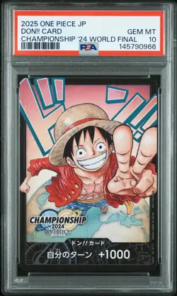 2025 ONE PIECE JAPANESE PROMOS CHAMP 2024 WORLD FINAL DON!! CARD PSA 10 - Image 1
