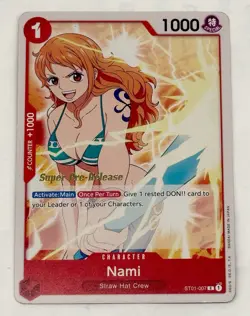 Nami One Super Pre-release Card Piece CCG ST01-007 English - Image 1