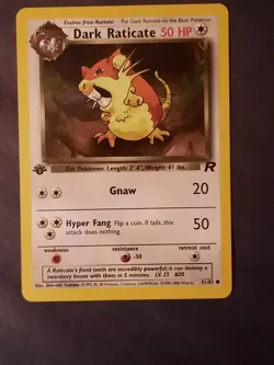 Pokemon Card Dark Raticate 1st Edition 51/82 Team Rocket 2000 TCG WOTC Vintage - Image 4