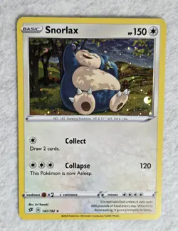 5 Snorlax Pokemon TCG card lot COSMOS HOLO Rebel Clash VMAX Climax Sw&Sh base - Image 2