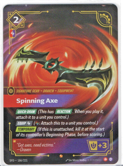 Spinning Axe 186/221 Riftbound Spiritforged TCG Epic Card English - Image 1