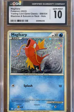 CGC 10 Gem Mint Magikarp 006/034 Trading Card Game Classic Holo Pokemon Card - Image 1