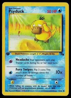 Pokemon Card Psyduck 53/62 Fossil 1st Edition - Image 1