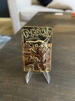 1999 Burger King Pokemon Pikachu 23K Gold card - Image 1