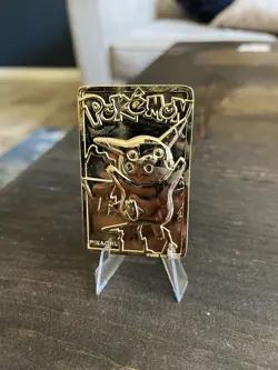 1999 Burger King Pokemon Pikachu 23K Gold card - Image 2