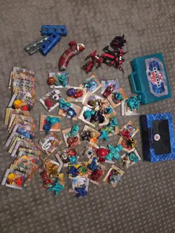 Bakugan Battle Brawlers lot- 48 Brawlers, 58 Magnet Cards, hand Launcher 2 cases - Image 1