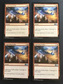 4x Lightning Strike (152) Core Set 2019 LP MTG Magic the Gathering x4 Playset - Image 1
