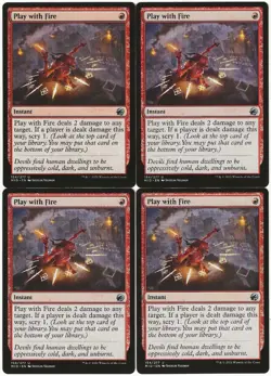 MTG Play with Fire x4 Innistrad: Midnight Hunt Uncommon NM Playset - Image 1
