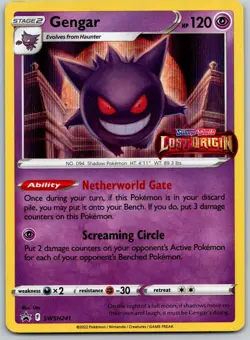Gengar SWSH241 Black Star Lost Origin Promo Stamped Sword & Shield Pokemon LP - Image 1