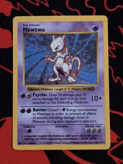 Pokemon: Mewtwo [Shadowless] #10/102 Base Set HOLO RARE - Image 1