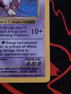 Pokemon: Mewtwo [Shadowless] #10/102 Base Set HOLO RARE - Image 5