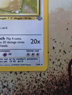 Pokemon TCG Kangaskhan Jungle 5/64 Holo Unlimited Holo Rare 5/64 - Image 5