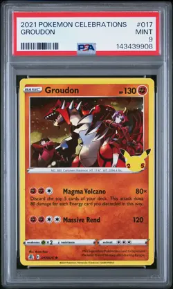 2021 POKEMON CELEBRATIONS #017 GROUDON PSA 9 - Image 1