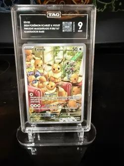 TAG 9 Eevee 188/167 Twilight Masquerade Illustration Rare Holo Pokemon TCG MINT - Image 1