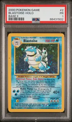 2000 POKEMON BASE SET 2 #2 BLASTOISE-HOLO PSA 1 - Image 1