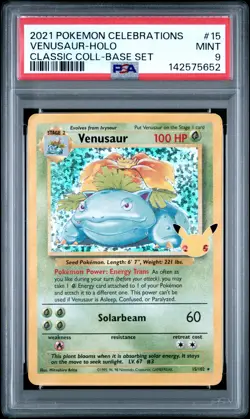 2021 POKEMON CELEBRATIONS CLASSIC COLLECTION #15 VENUSAUR-HOLO PSA 9 - Image 1
