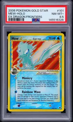 2006 POKEMON EX DRAGON FRONTIERS GOLD STAR #101 MEW-HOLO PSA 8.5 - Image 1