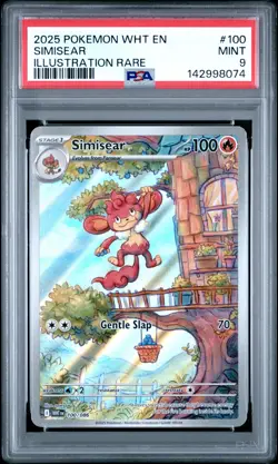2025 POKEMON WHT EN-WHITE FLARE ILLUSTRATION RARE #100 SIMISEAR PSA 9 - Image 1