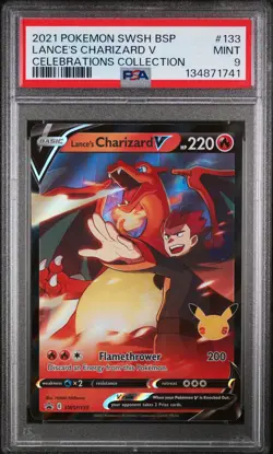 1741 Lance's Charizard V 2021 Pokemon SWSH Celebrations Promo #SWSH133 PSA 9 - Image 1