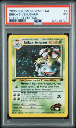 2000 POKEMON GYM CHALLENGE HOLO-1ST EDITION #4 ERIKA'S VENUSAUR PSA 7 - Image 1