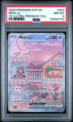 2023 POKEMON SVP BLACK STAR PROMO #053 MEW ex 151 ULTRA-PREMIUM COLL. PSA 8 - Image 1