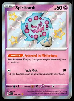 2024 TCG Pokemon #158 Spiritomb 158/091 Holo Shiny Rare Paldean Fates - Image 1
