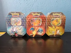 Hidden Fates Sealed Tins SET OF 3 Pokemon Charizard, Gyrados, Raichu - Image 1