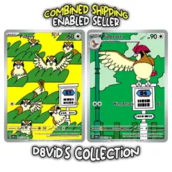 ( BUNDLE ) Pidgey 207/197 & Pidgeotto 208/197 - Pokemon Obsidian Flames Holos NM - Image 1