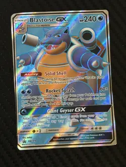 Pokemon - TCG Blastoise GX Holo Ultra Rare SM189 Promo 2019 Foil MISCUT CUT - Image 1