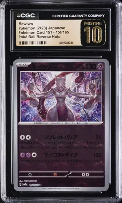 2023 POKEMON JAPANESE POKE BALL REVERSE HOLO #150 MEWTWO CGC 10 PRISTINE - Image 1