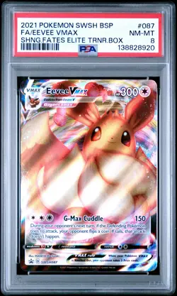 2021 POKEMON SWSH BLACK STAR PROMO #087 FULL ART/EEVEE VMAX PSA 8 - Image 1