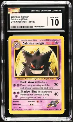 Pokemon 2000 Sabrina's Gengar Gym Challenge 29/132 CGC 10 - Image 1