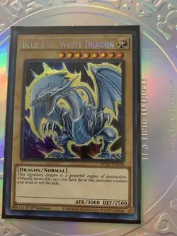 YuGiOh! Blue-Eyes White Dragon MP22-EN266 Prismatic Secret Rare 1st Edition NM - Image 1