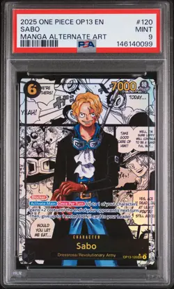 2025 ONE PIECE OP13-CARRYING ON HIS WILL MANGA ALT ART #120 SABO PSA 9 - Image 1