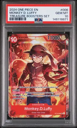 2024 ONE PIECE PROMOS TREASURE BOOSTERS SET #006 MONKEY D. LUFFY PSA 10 - Image 1