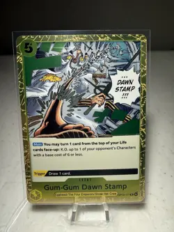 Gum-Gum Dawn Stamp R Carrying On His Will OP13-117 One Piece TCG Foil NM - Image 1