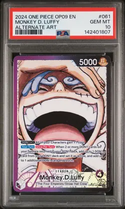 2024 ONE PIECE OP09-EMPERORS IN THE NEW WORLD #061 MONKEY D. LUFFY PSA 10 - Image 1