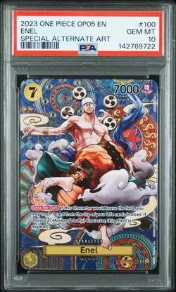 2023 ONE PIECE OP05-AWAKENING OF THE NEW ERA SPECIAL ALTERNATE ART ENEL PSA 10 - Image 1