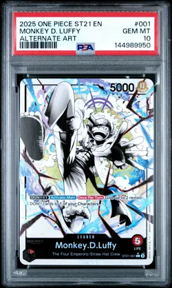 2025 ONE PIECE STARTER DECK ST21-EX GEAR 5 #001 MONKEY D. LUFFY PSA 10 - Image 1