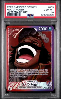 2025 ONE PIECE OP13-CARRYING ON HIS WILL ALTERNATE ART #003 GOL D. ROGER PSA 10 - Image 1