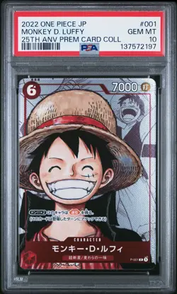 2022 ONE PIECE JPN 25TH ANNIVERSARY PREMIUM COLLECTION MONKEY D. LUFFY PSA 10 - Image 1