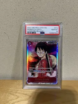 2022 ONE PIECE ST01-012 MONKEY D. LUFFY SUPER PRE-RELEASE PSA 10 GEM MINT Rare - Image 1