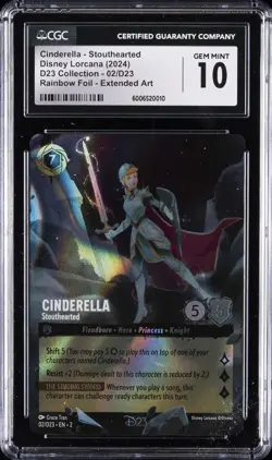 2024 DISNEY LORCANA D23 COLLECTION #02/D23 CINDERELLA STOUTHEARTED CGC 10 - Image 1