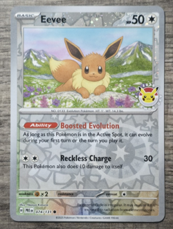 Eevee 074/131 Pokemon Day Stamped Promo Reverse Holo Pokemon Card - Near Mint - Image 1