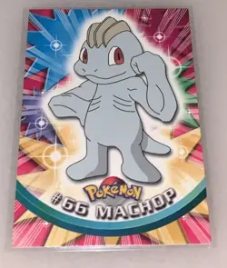 Machop #66 - Blue Logo - Non-Holo - SERIES 1 - TOPPS POKEMON CARD - Image 1