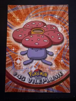 Vileplume #45 - Red Logo - Non-Holo - SERIES 1 - TOPPS POKEMON CARD - LP - Image 1